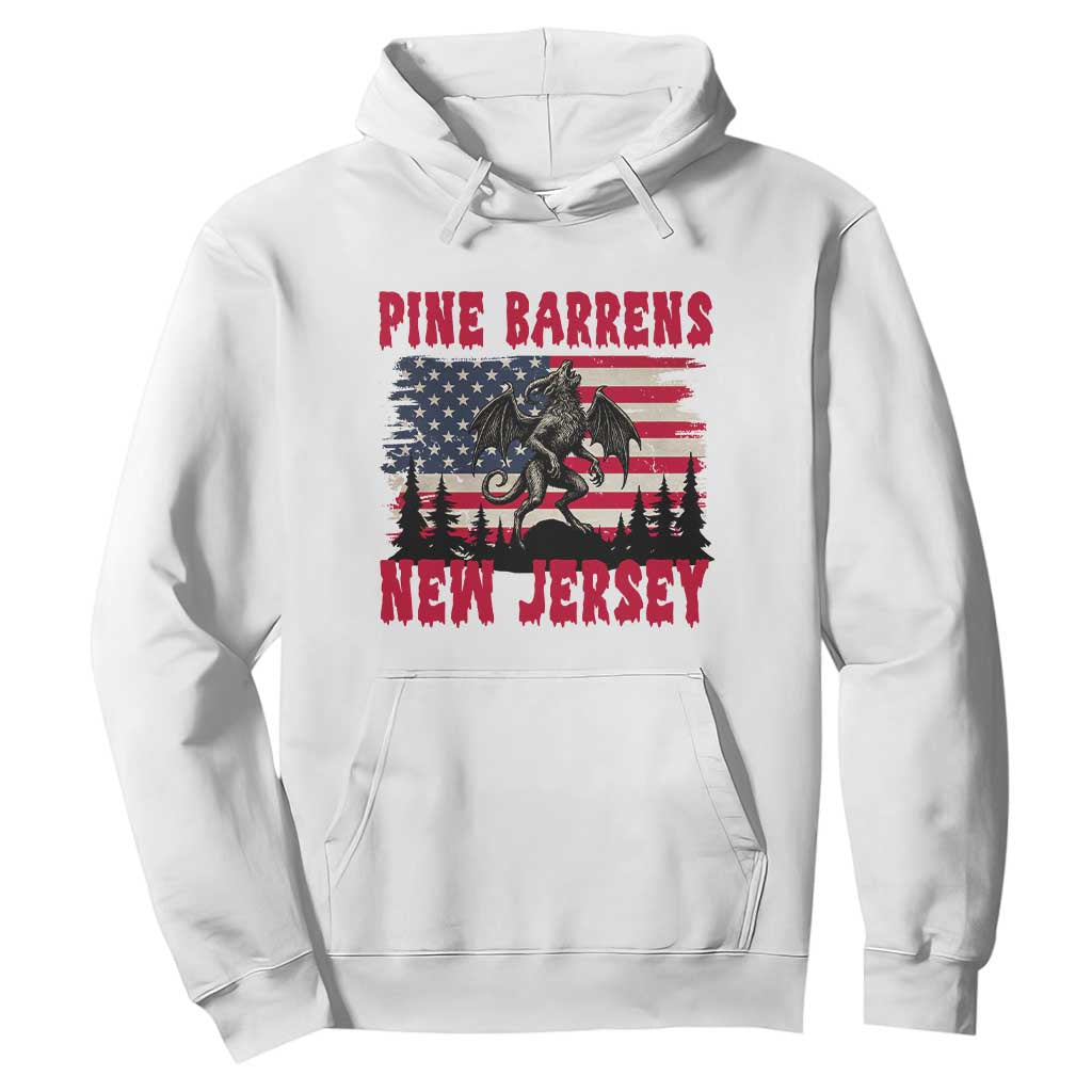 Patriotic Jersey Devil Hoodie Pine Barrens New Jersey Cryptid TS12 White Print Your Wear