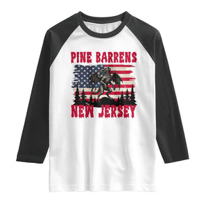 Patriotic Jersey Devil Raglan Shirt Pine Barrens New Jersey Cryptid TS12 White Black Print Your Wear