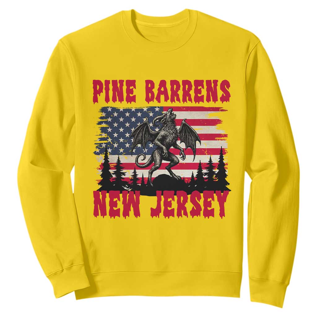 Patriotic Jersey Devil Sweatshirt Pine Barrens New Jersey Cryptid TS12 Daisy Print Your Wear