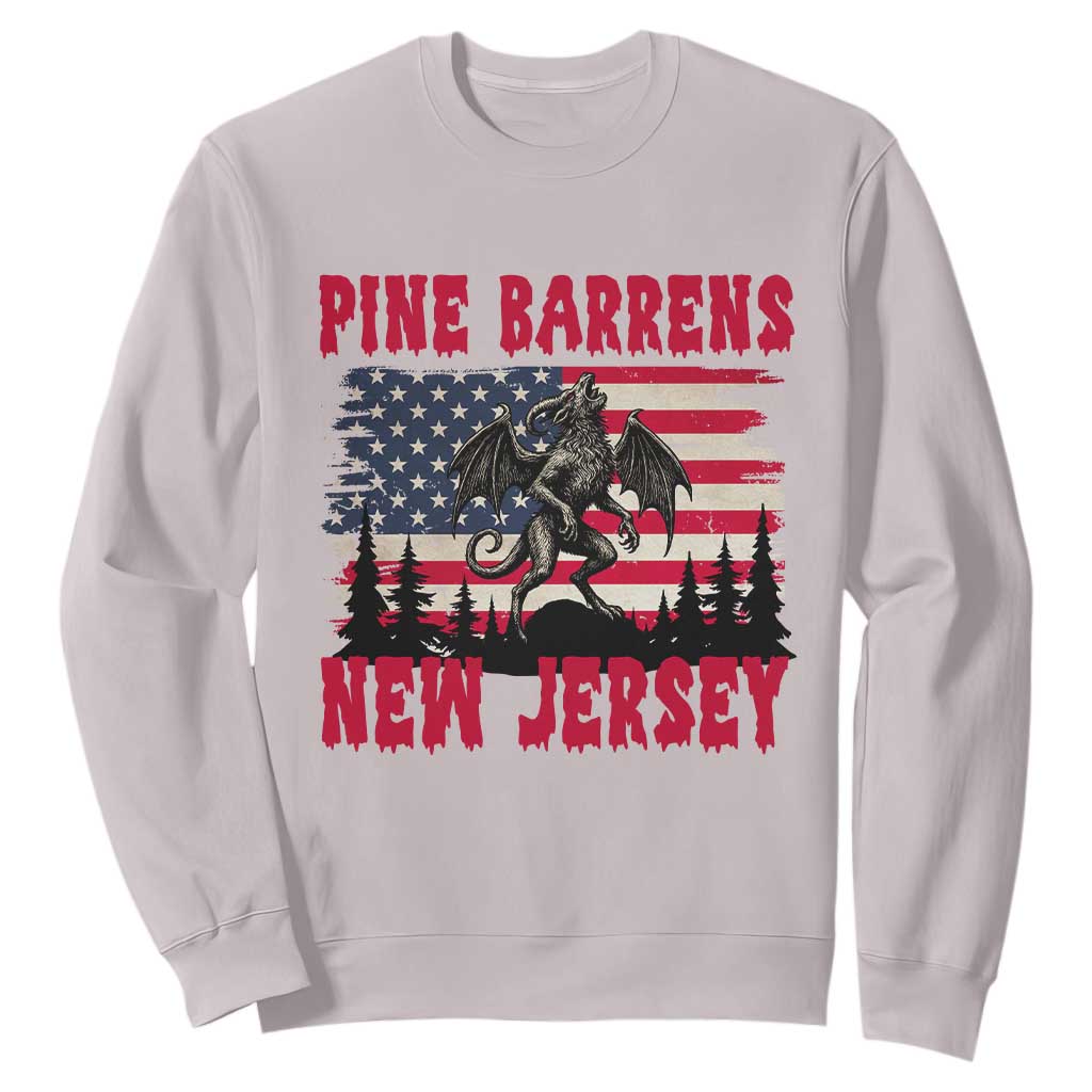 Patriotic Jersey Devil Sweatshirt Pine Barrens New Jersey Cryptid TS12 Ice Gray Print Your Wear