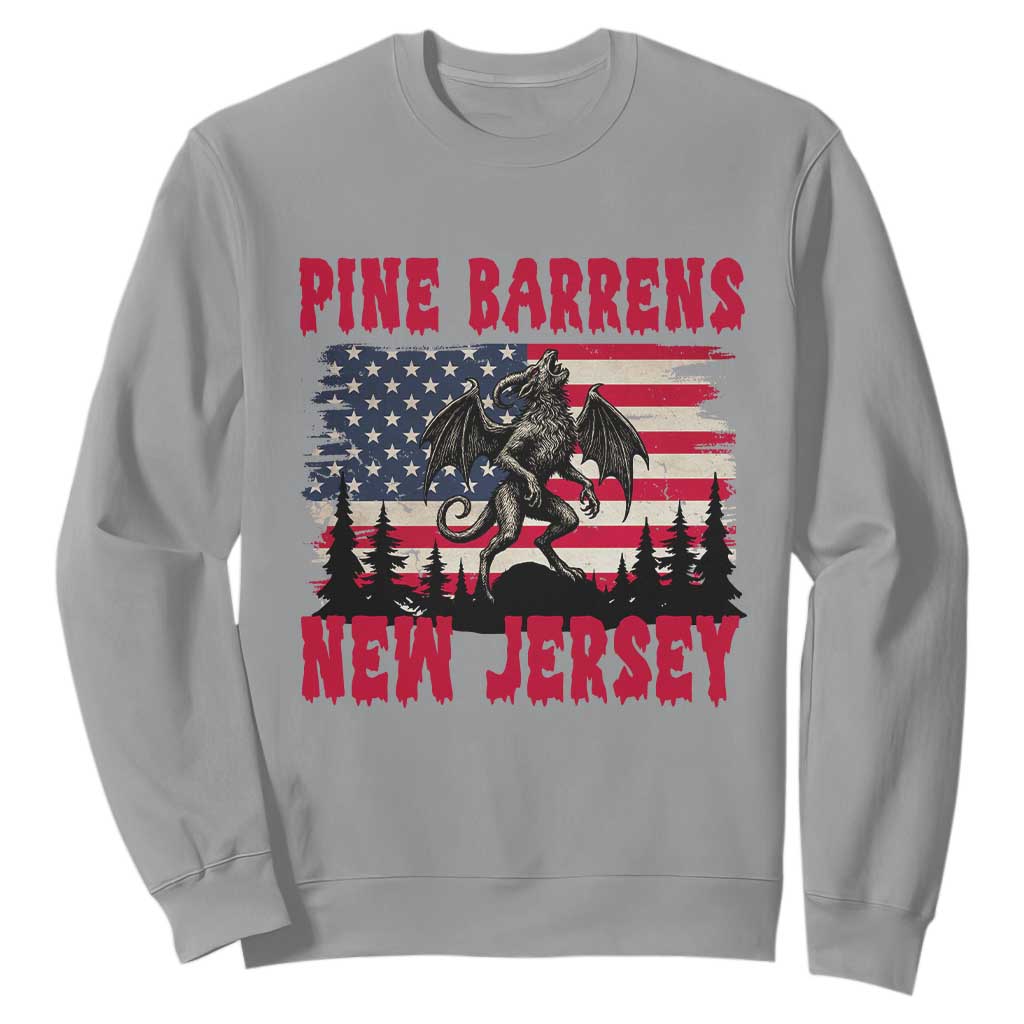 Patriotic Jersey Devil Sweatshirt Pine Barrens New Jersey Cryptid TS12 Sport Gray Print Your Wear