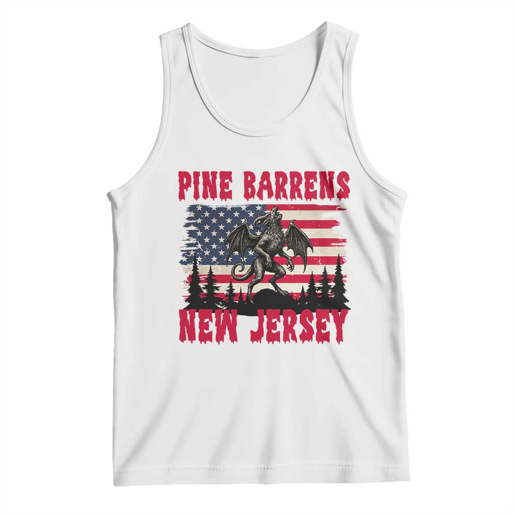 Patriotic Jersey Devil Tank Top Pine Barrens New Jersey Cryptid TS12 White Print Your Wear