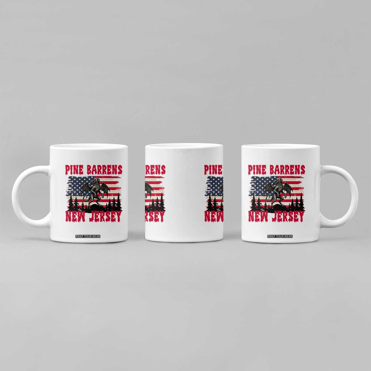 Patriotic Jersey Devil Coffee Mug Pine Barrens New Jersey Cryptid TS12 Print Your Wear