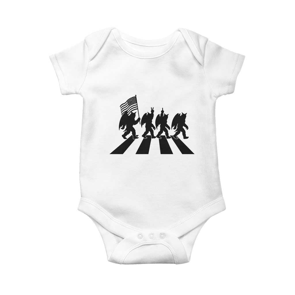 Funny Patriotic Mothman Baby Onesie Cryptid Lover Gift TS12 White Print Your Wear
