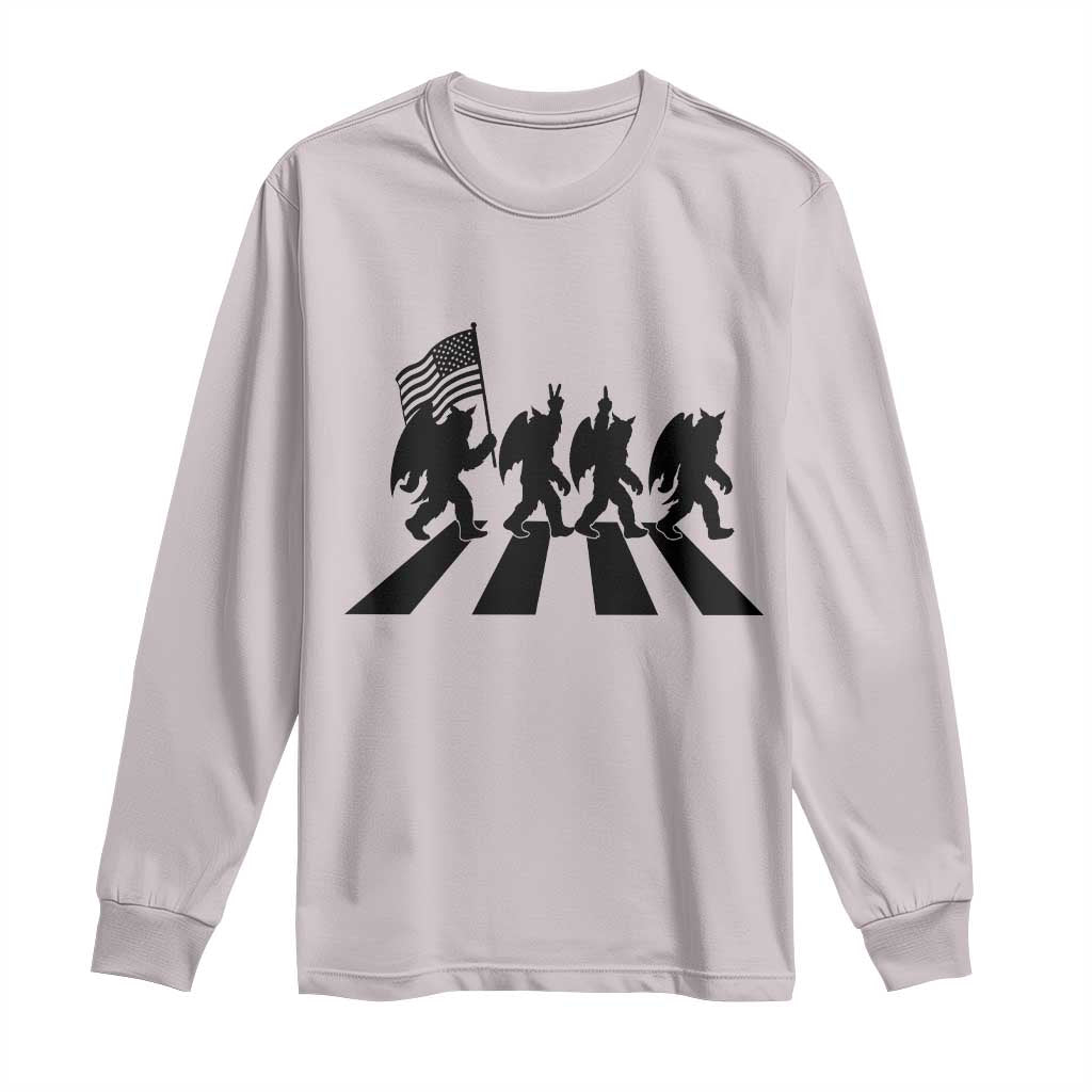 Funny Patriotic Mothman Long Sleeve Shirt Cryptid Lover Gift TS12 Ice Gray Print Your Wear