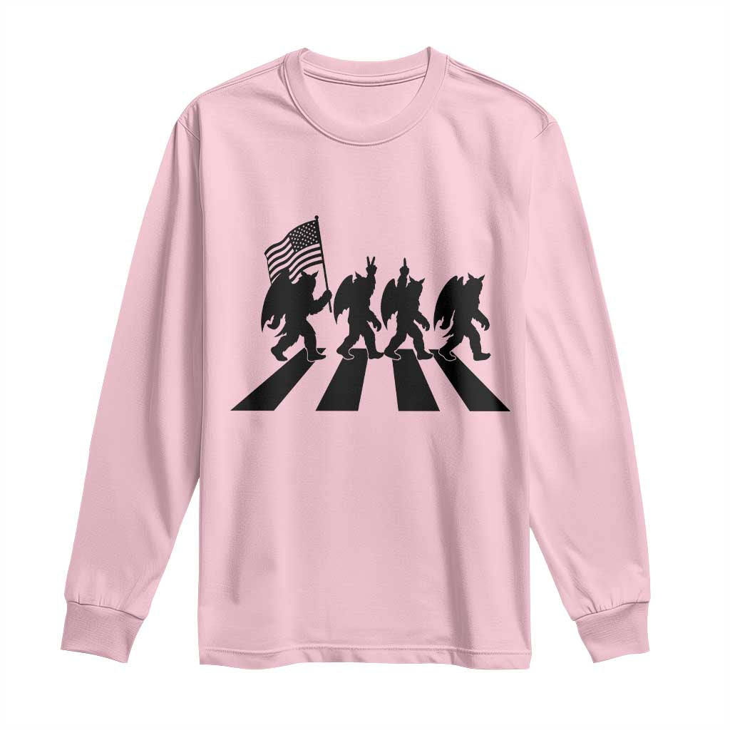 Funny Patriotic Mothman Long Sleeve Shirt Cryptid Lover Gift TS12 Light Pink Print Your Wear