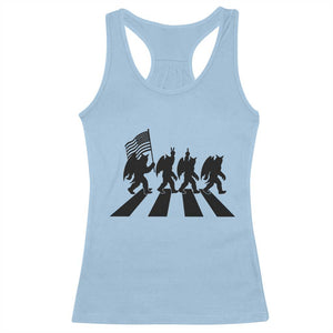Funny Patriotic Mothman Racerback Tank Top Cryptid Lover Gift TS12 Light Blue Print Your Wear