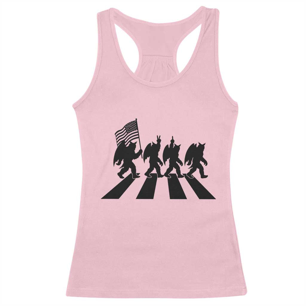 Funny Patriotic Mothman Racerback Tank Top Cryptid Lover Gift TS12 Light Pink Print Your Wear