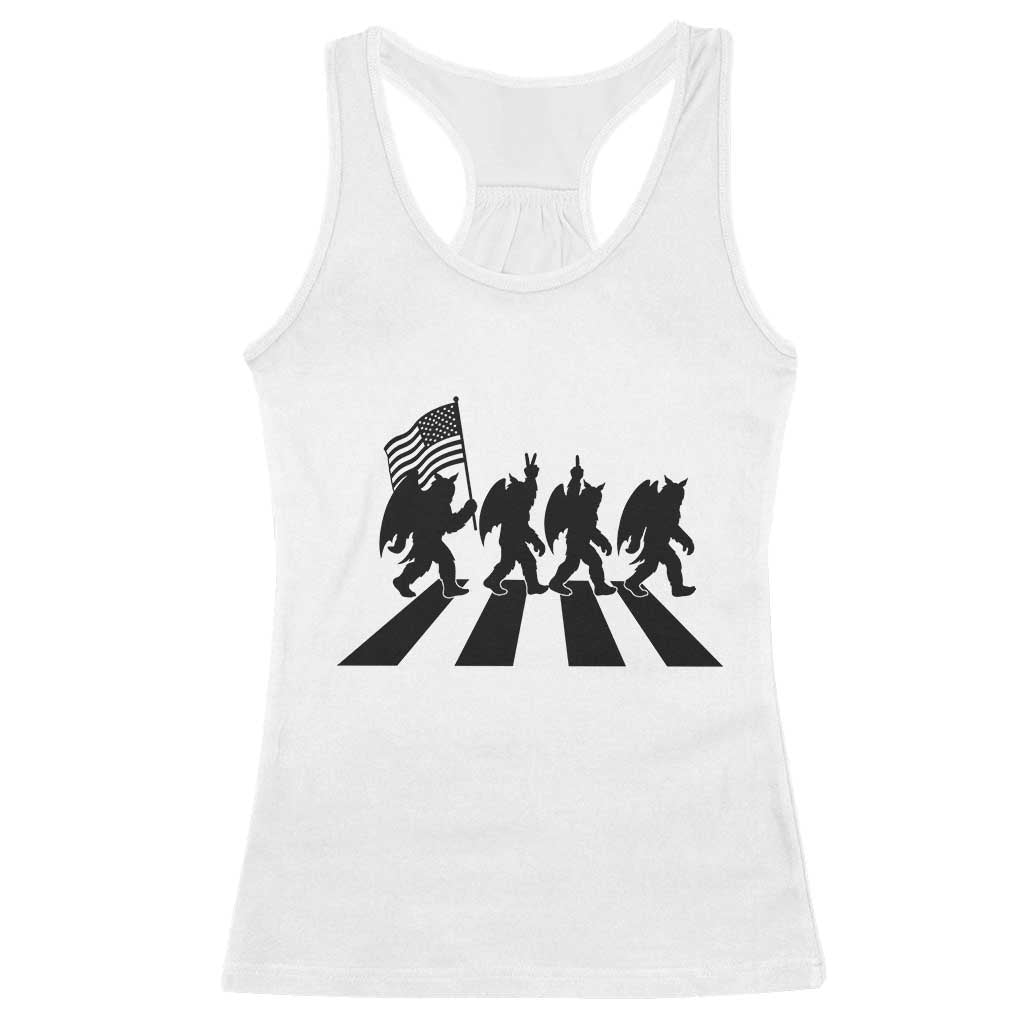 Funny Patriotic Mothman Racerback Tank Top Cryptid Lover Gift TS12 White Print Your Wear