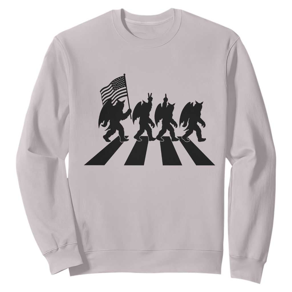 Funny Patriotic Mothman Sweatshirt Cryptid Lover Gift TS12 Ice Gray Print Your Wear