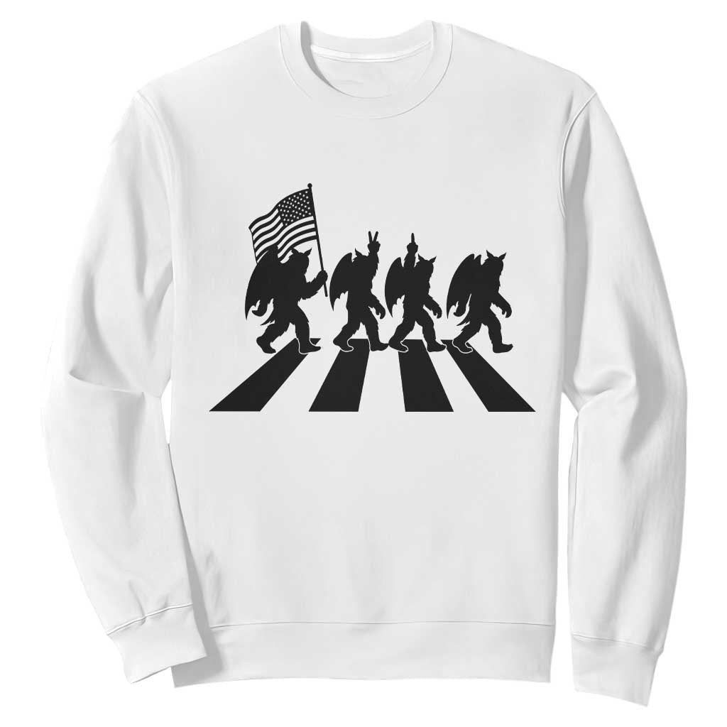 Funny Patriotic Mothman Sweatshirt Cryptid Lover Gift TS12 White Print Your Wear