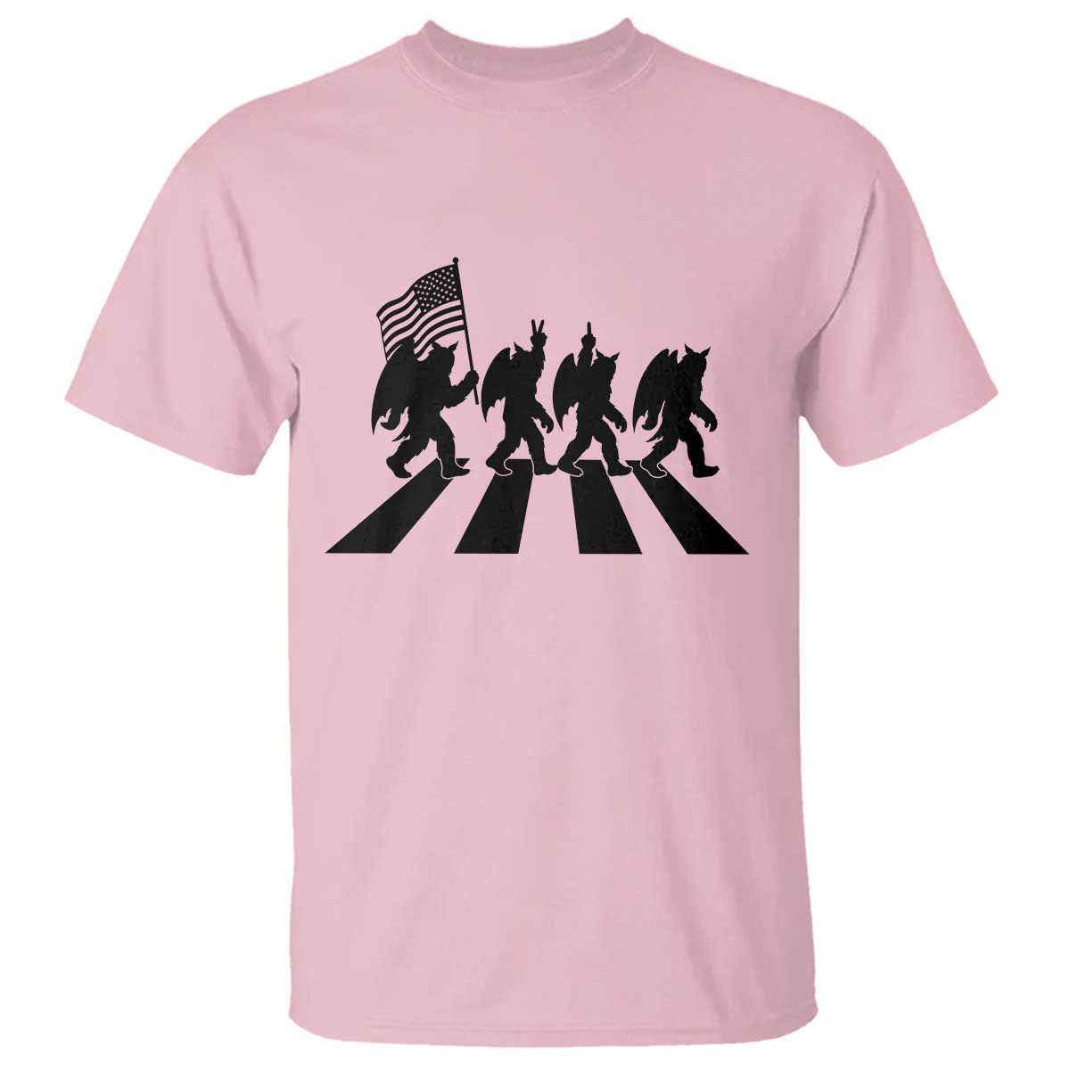 Funny Patriotic Mothman T Shirt Cryptid Lover Gift TS12 Light Pink Print Your Wear