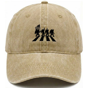 Funny Patriotic Mothman Washed Cotton Baseball Cap Cryptid Lover Gift TS12 Washed Cap Universal Fit Khaki Print Your Wear