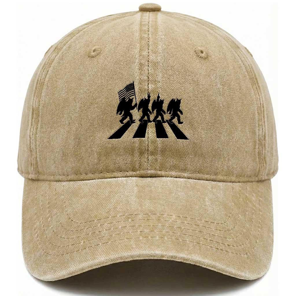 Funny Patriotic Mothman Washed Cotton Baseball Cap Cryptid Lover Gift TS12 Washed Cap Universal Fit Khaki Print Your Wear