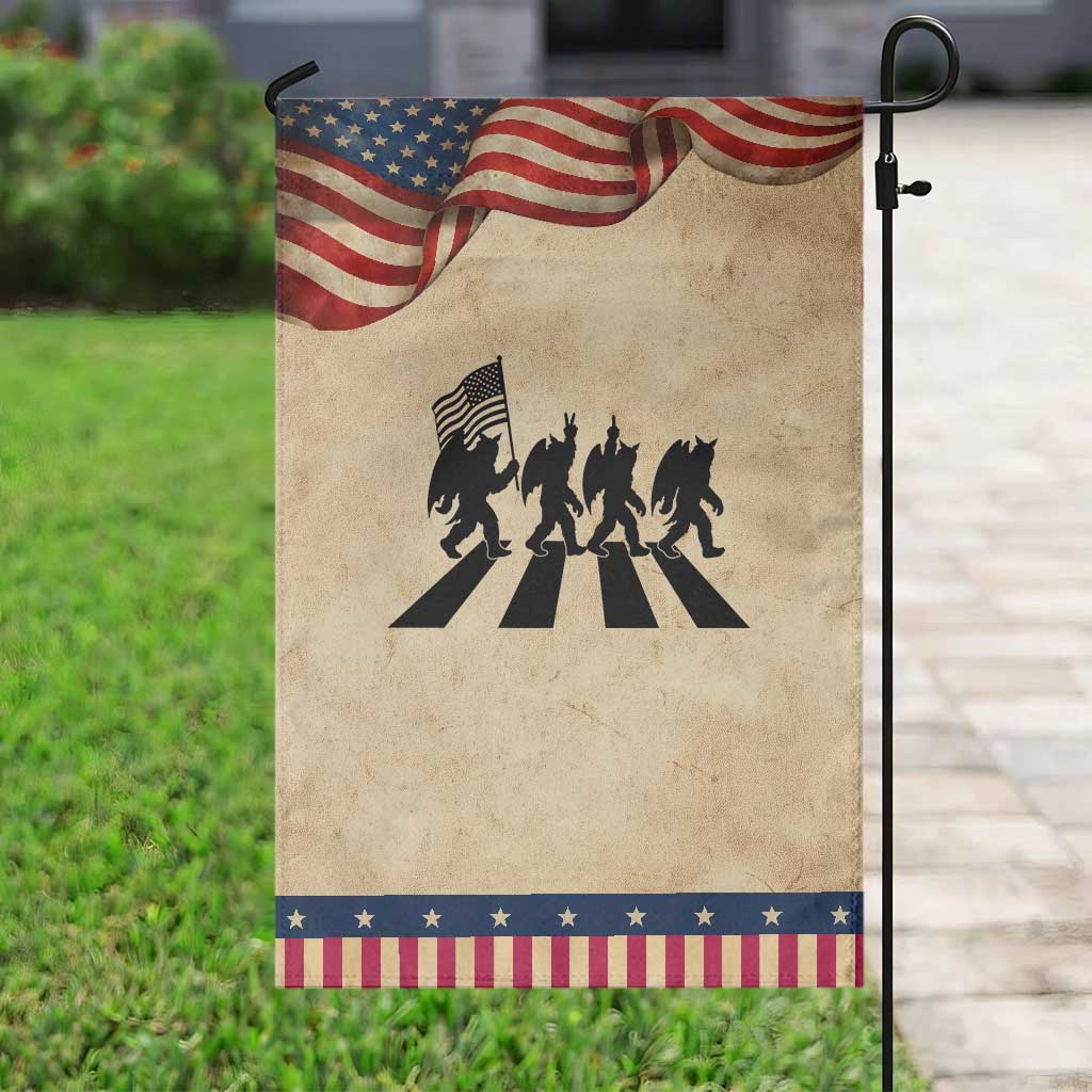 Funny Patriotic Mothman Garden Flag Cryptid Lover Gift TS12 Vintage Rustic Tan Navy Print Your Wear