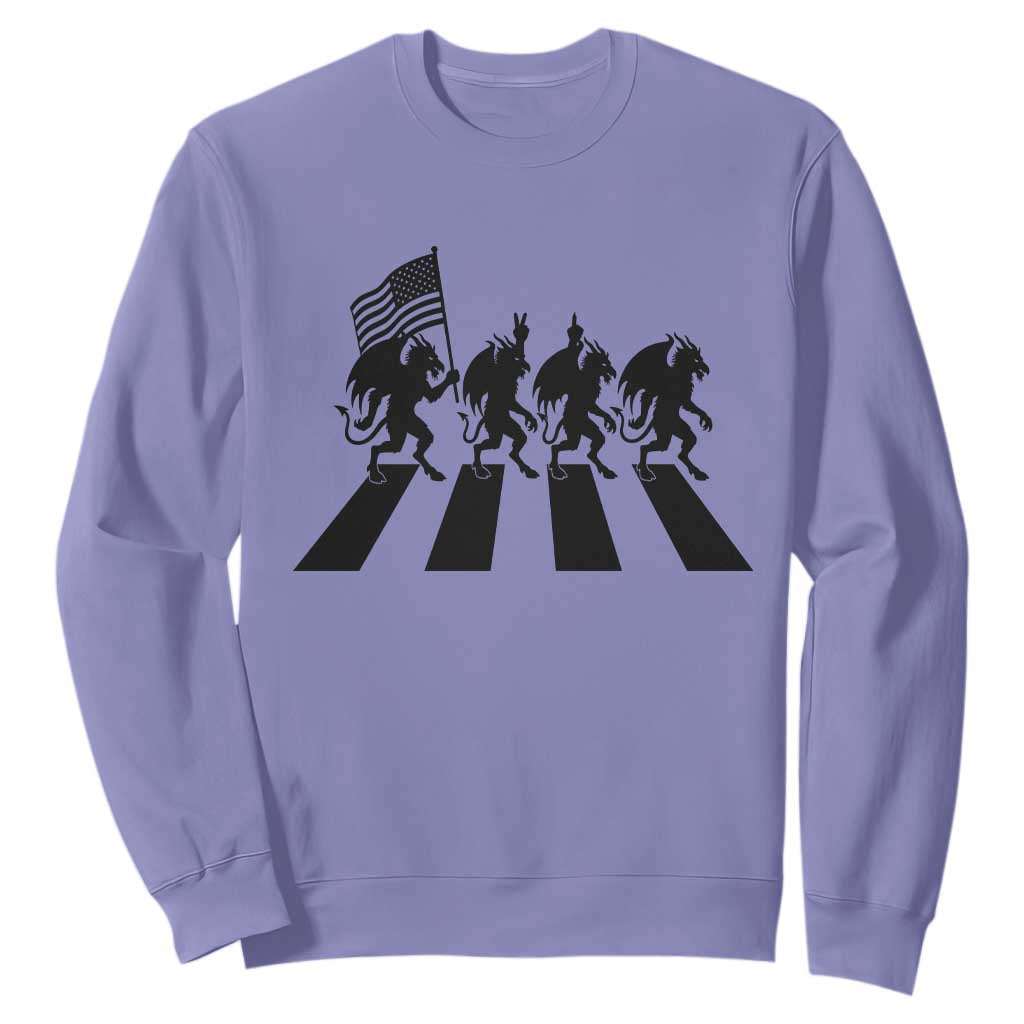 Patriotic Jersey Devil Sweatshirt New Jersey Cryptid Gift TS12 Violet Print Your Wear