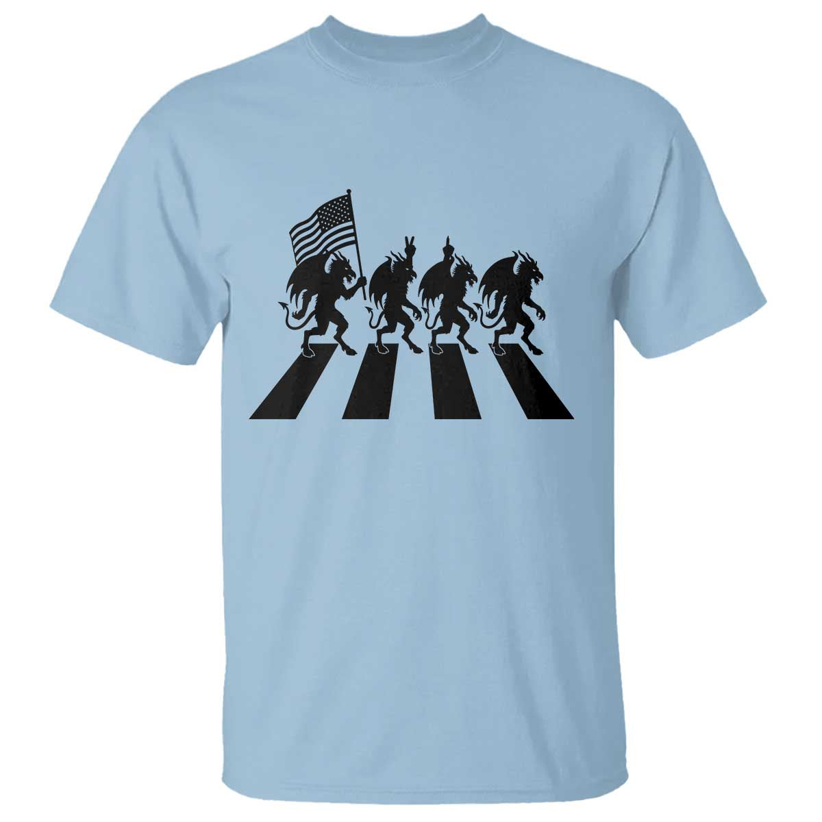 Patriotic Jersey Devil T Shirt New Jersey Cryptid Gift TS12 Light Blue Print Your Wear