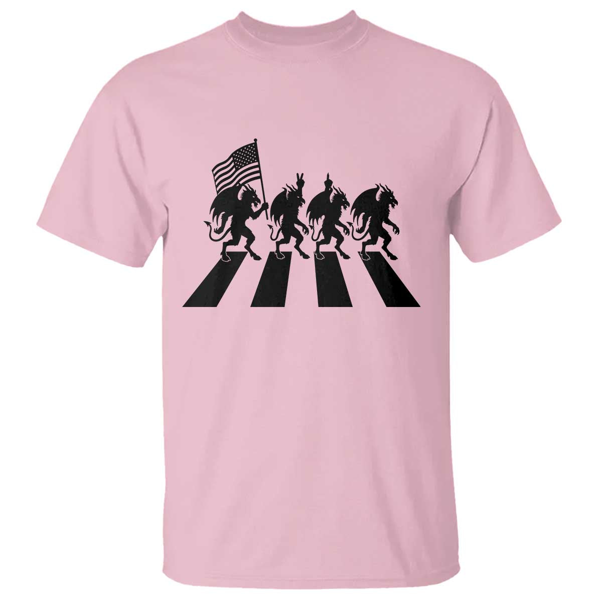 Patriotic Jersey Devil T Shirt New Jersey Cryptid Gift TS12 Light Pink Print Your Wear
