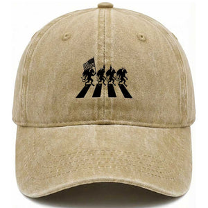 Patriotic Jersey Devil Washed Cotton Baseball Cap New Jersey Cryptid Gift TS12 Washed Cap Universal Fit Khaki Print Your Wear