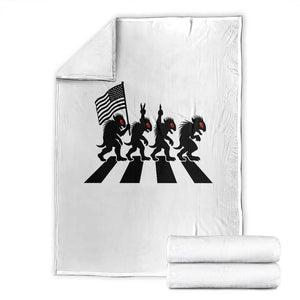 Patriotic Chupacabra Throw Blanket Funny Cryptid Lover Gift TS12 White Print Your Wear