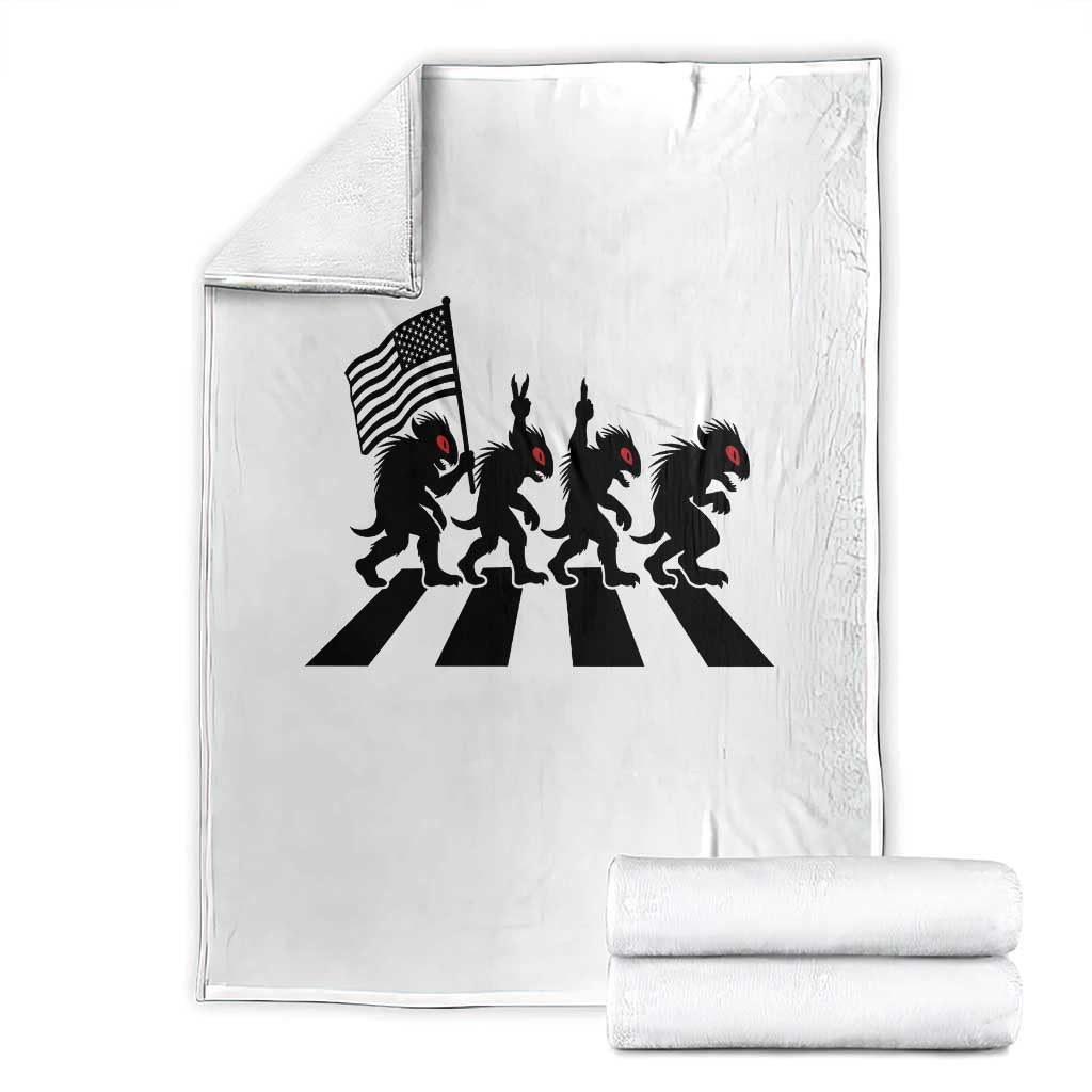 Patriotic Chupacabra Throw Blanket Funny Cryptid Lover Gift TS12 White Print Your Wear