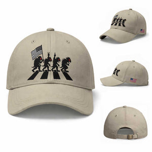 Patriotic Chupacabra Baseball Cap Funny Cryptid Lover Gift TS12 Baseball Cap Universal Fit Beige Print Your Wear