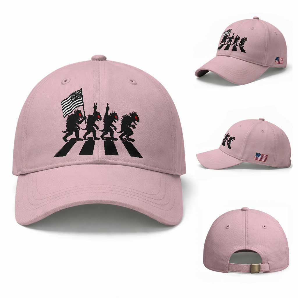 Patriotic Chupacabra Baseball Cap Funny Cryptid Lover Gift TS12 Baseball Cap Universal Fit Light Pink Print Your Wear