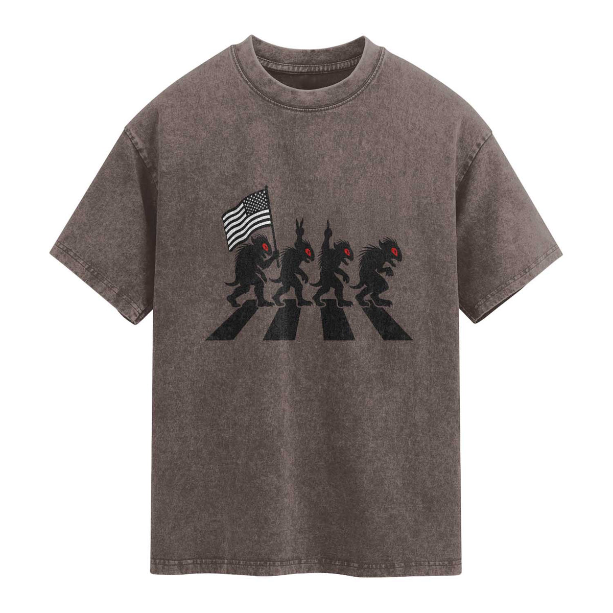 Patriotic Chupacabra Washed Cotton T-Shirt Funny Cryptid Lover Gift