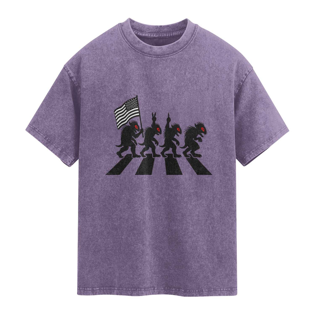 Patriotic Chupacabra Washed Cotton T-Shirt Funny Cryptid Lover Gift