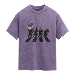 Patriotic Chupacabra Washed Cotton T-Shirt Funny Cryptid Lover Gift