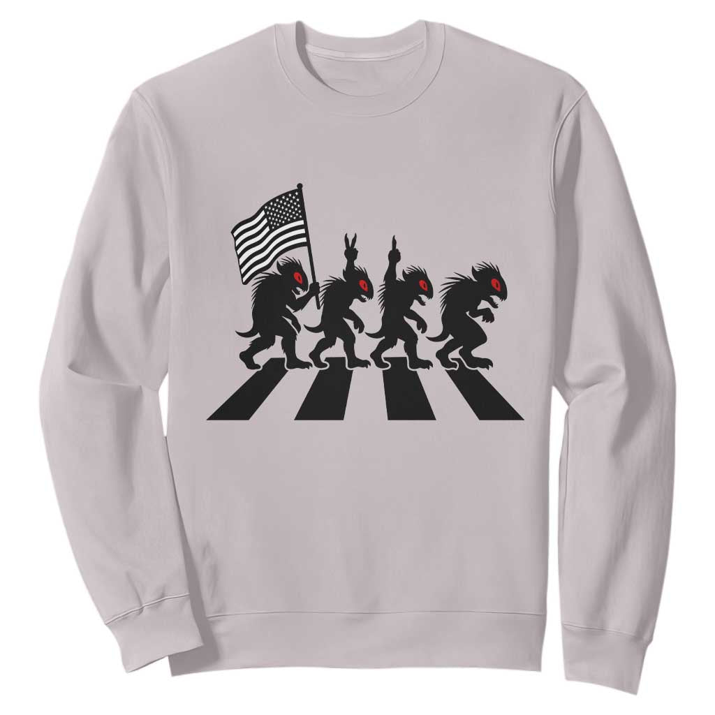 Patriotic Chupacabra Sweatshirt Funny Cryptid Lover Gift TS12 Ice Gray Print Your Wear