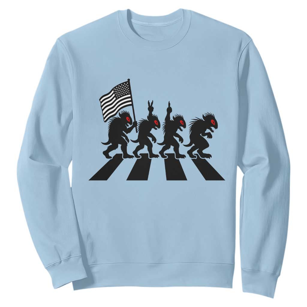Patriotic Chupacabra Sweatshirt Funny Cryptid Lover Gift TS12 Light Blue Print Your Wear