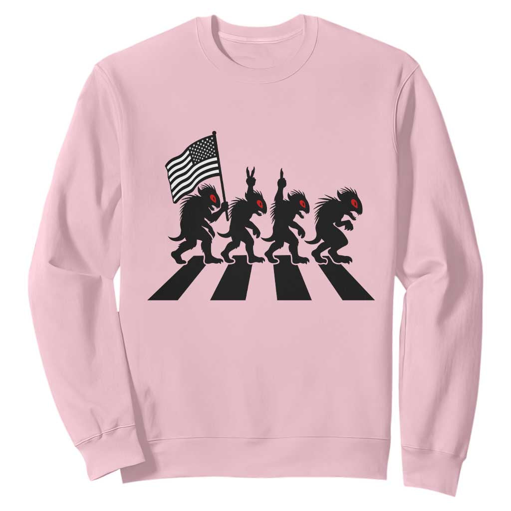 Patriotic Chupacabra Sweatshirt Funny Cryptid Lover Gift TS12 Light Pink Print Your Wear