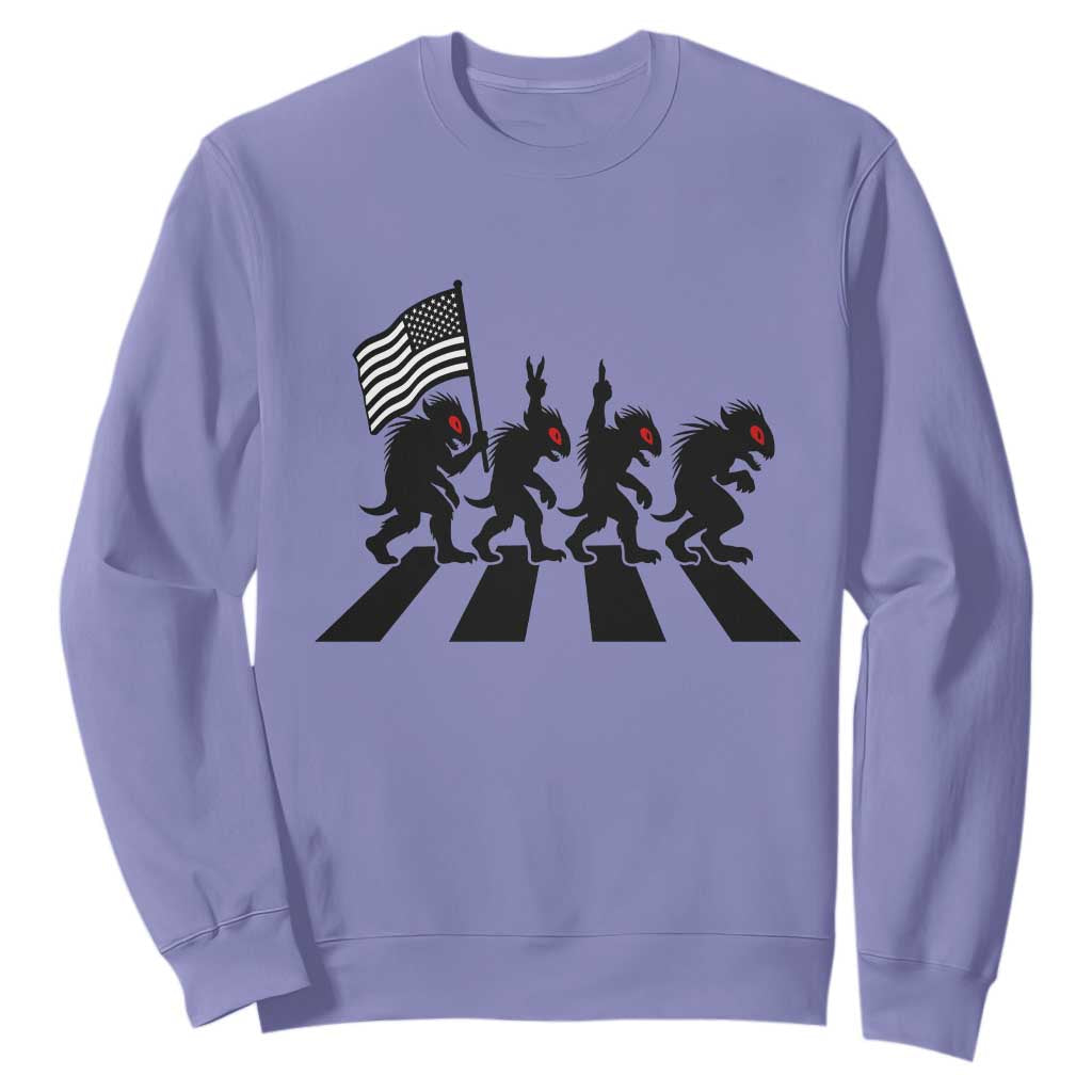 Patriotic Chupacabra Sweatshirt Funny Cryptid Lover Gift TS12 Violet Print Your Wear