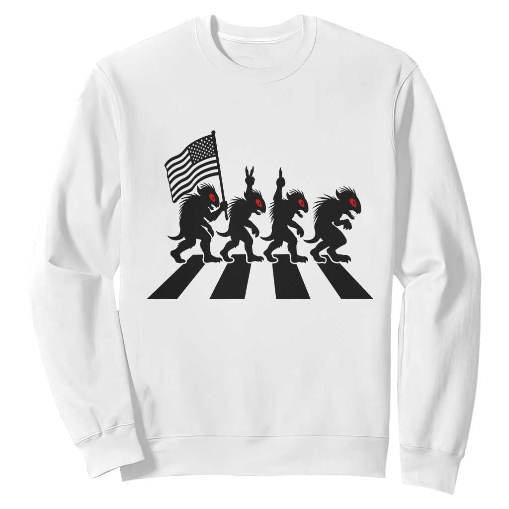 Patriotic Chupacabra Sweatshirt Funny Cryptid Lover Gift TS12 White Print Your Wear