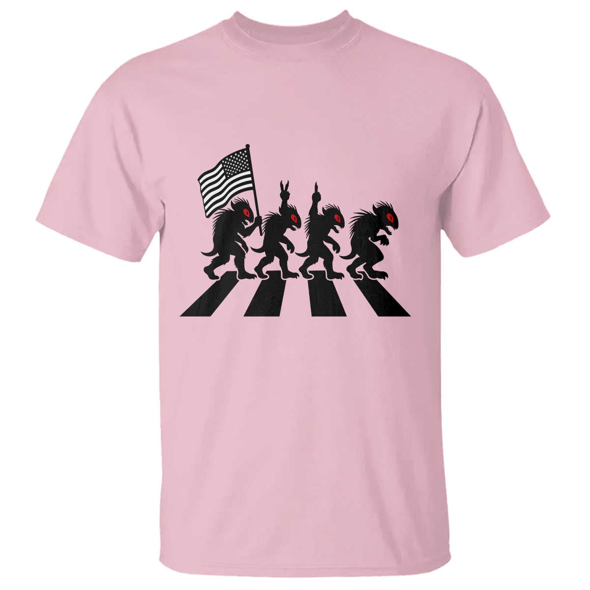 Patriotic Chupacabra T Shirt Funny Cryptid Lover Gift TS12 Light Pink Print Your Wear