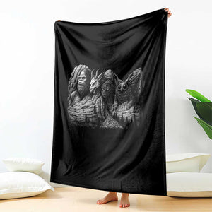 Cryptid Mount Rushmore Throw Blanket Bigfoot Mothman Jersey Devil Chupacabra TS12 Print Your Wear