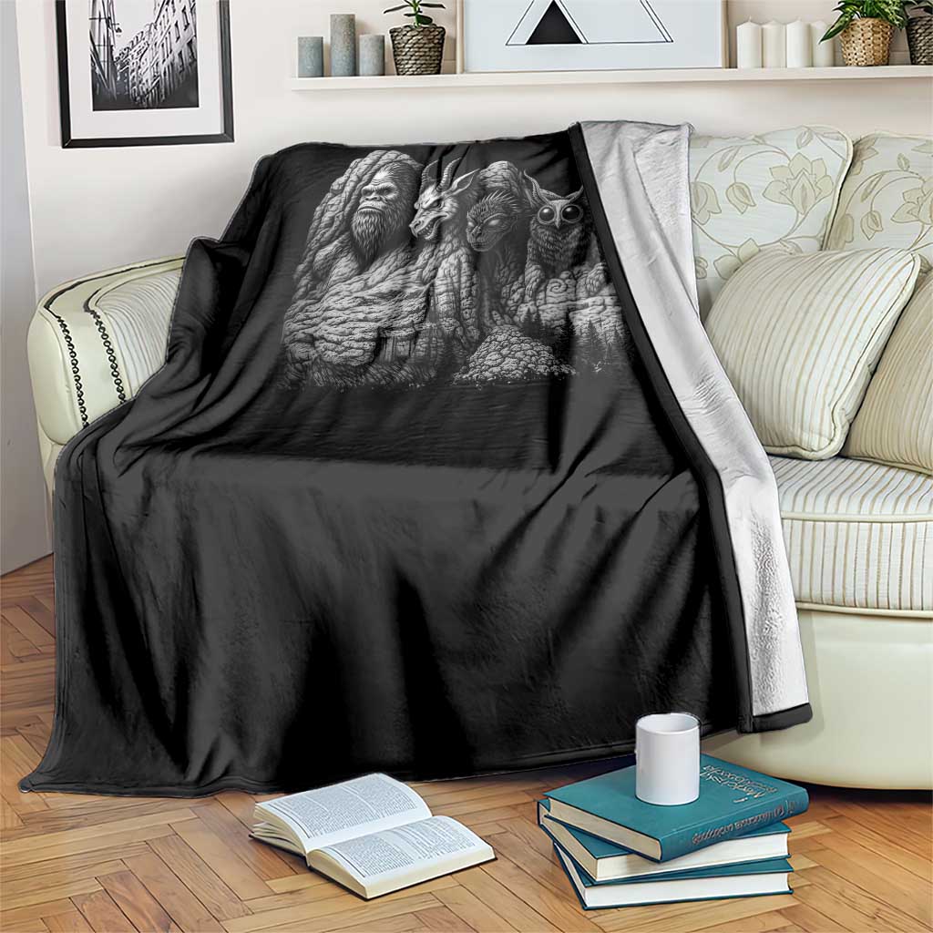 Cryptid Mount Rushmore Throw Blanket Bigfoot Mothman Jersey Devil Chupacabra TS12 Print Your Wear