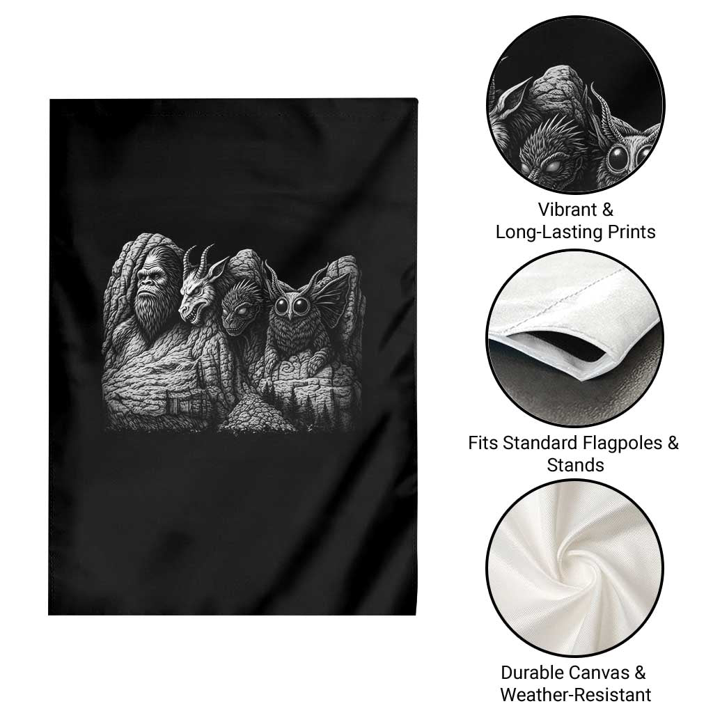 Cryptid Mount Rushmore Garden Flag Bigfoot Mothman Jersey Devil Chupacabra TS12 Print Your Wear