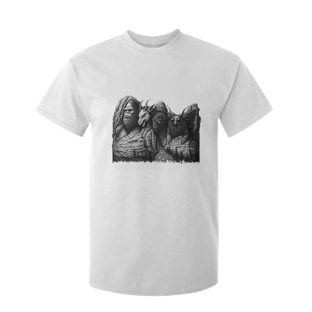 Cryptid Mount Rushmore T Shirt For Kid Bigfoot Mothman Jersey Devil Chupacabra TS12 White Print Your Wear