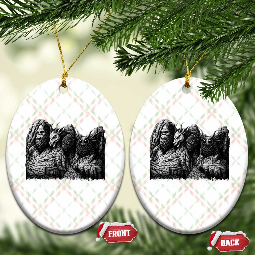 Cryptid Mount Rushmore Ceramic Ornament Bigfoot Mothman Jersey Devil Chupacabra TS12 Print Your Wear