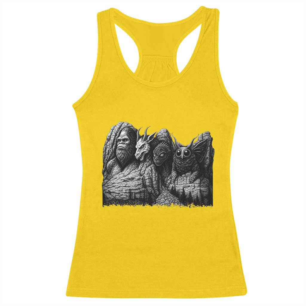 Cryptid Mount Rushmore Racerback Tank Top Bigfoot Mothman Jersey Devil Chupacabra TS12 Daisy Print Your Wear
