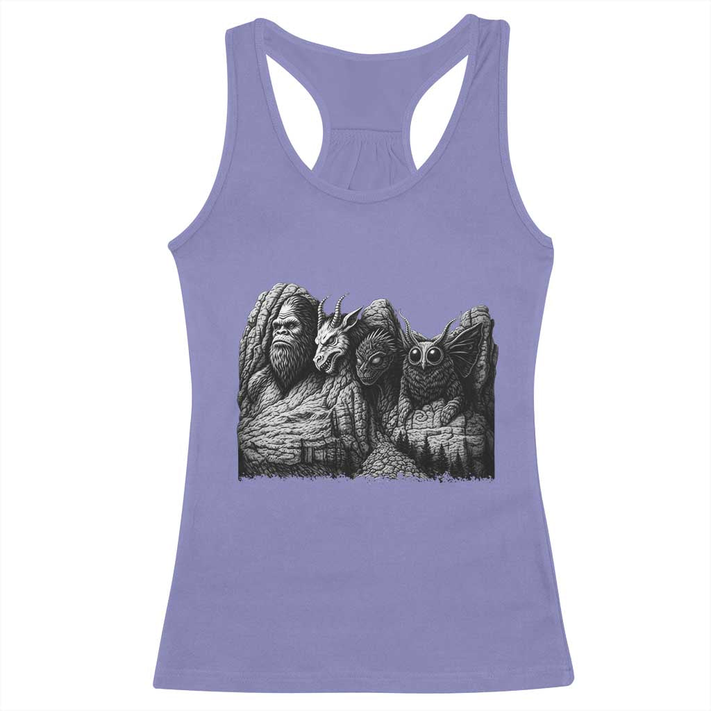 Cryptid Mount Rushmore Racerback Tank Top Bigfoot Mothman Jersey Devil Chupacabra TS12 Violet Print Your Wear