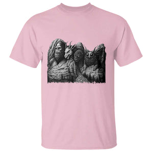 Cryptid Mount Rushmore T Shirt Bigfoot Mothman Jersey Devil Chupacabra TS12 Light Pink Print Your Wear