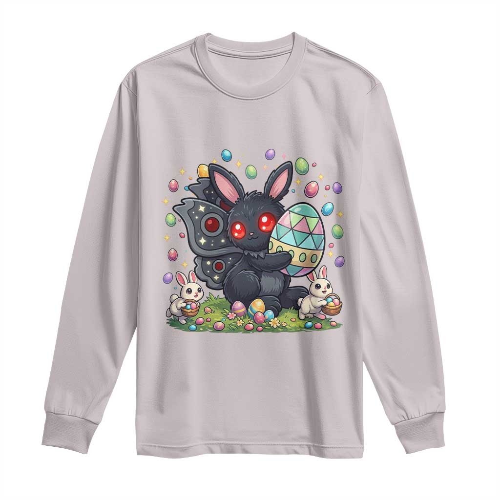 Funny Mothman Easter Bunny Ears Long Sleeve Shirt Cryptid Lover Gift TS12 Ice Gray Print Your Wear