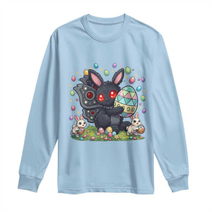 Funny Mothman Easter Bunny Ears Long Sleeve Shirt Cryptid Lover Gift TS12 Light Blue Print Your Wear