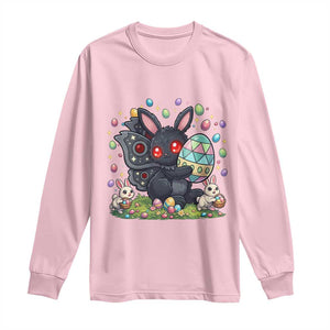 Funny Mothman Easter Bunny Ears Long Sleeve Shirt Cryptid Lover Gift TS12 Light Pink Print Your Wear