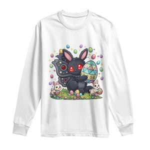 Funny Mothman Easter Bunny Ears Long Sleeve Shirt Cryptid Lover Gift TS12 White Print Your Wear