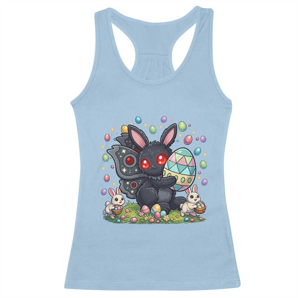 Funny Mothman Easter Bunny Ears Racerback Tank Top Cryptid Lover Gift TS12 Light Blue Print Your Wear