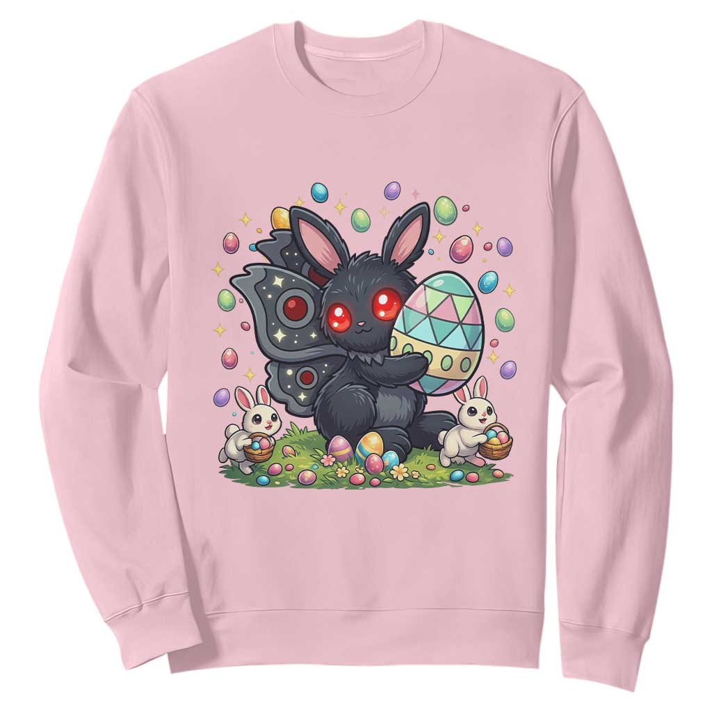 Funny Mothman Easter Bunny Ears Sweatshirt Cryptid Lover Gift TS12 Light Pink Print Your Wear
